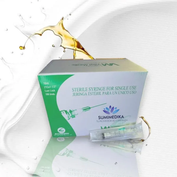 Jeringa 10ml aguja 21g x 1" Vital Medic - Caja x 100 uds.